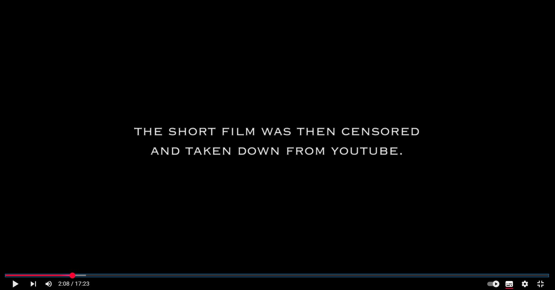 A still from the movie You've Shed Blood by Alessandro Pepe / Alexx Hermánn with Leone Frisa as a historical consultant, explaining that it was taken down on Youtube, while the film is watched on Youtube
