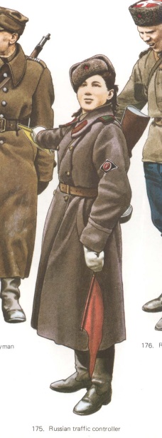 A female Soviet Traffic controller in _World Army Uniforms Since 1939_ written by Andrew Mollo and Digby Smith.
